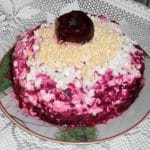 Arenque bajo abrigo, ensalada tradicional de Rusia Arenque bajo abrigo, ensalada tradicional de Rusia