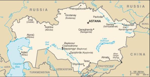 Mapa de Kazakhstan