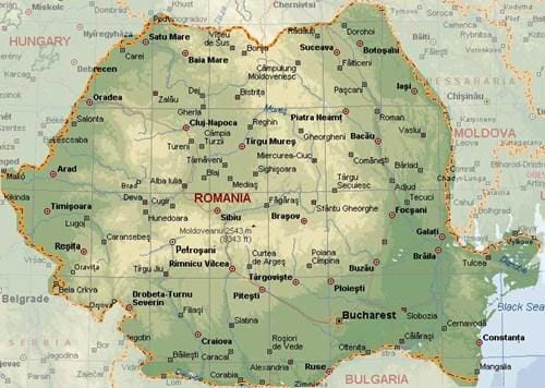 Mapa político de Rumania